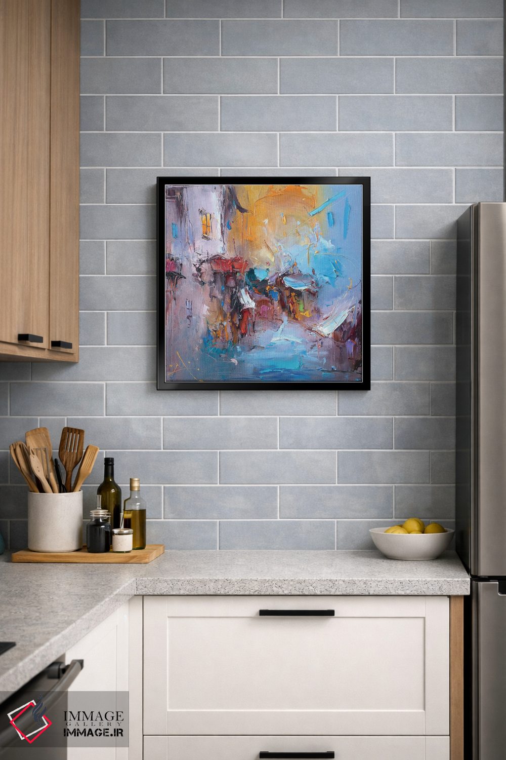 تابلو انتزاعی عشق روستایی اثر استانیسلاو لازاروف - D4B