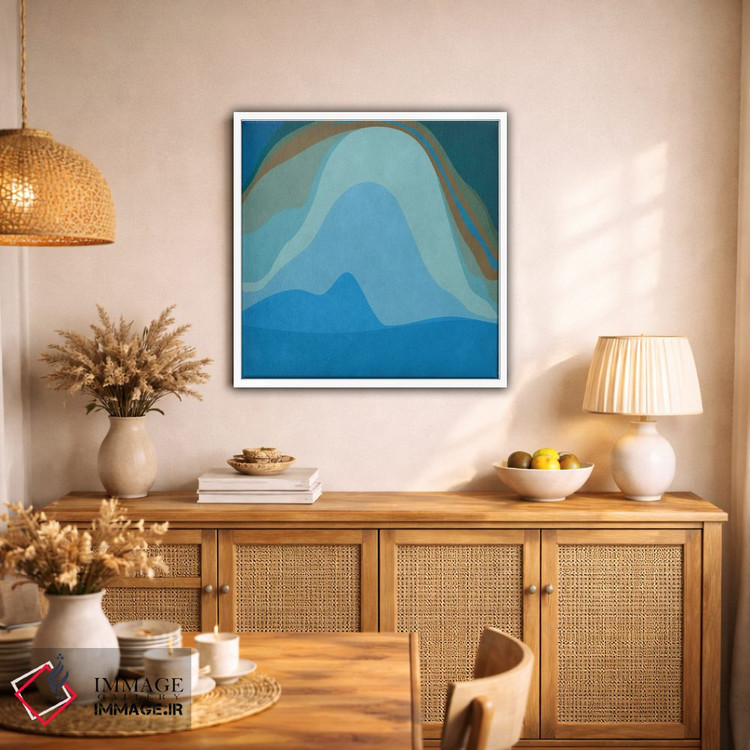 تابلو مینیمال هنر مدرن - سیاره آبی اثر فایو بای فایو کالکتیو - D2W