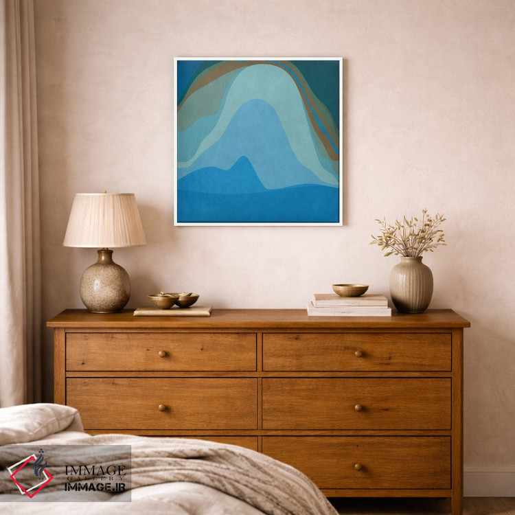 تابلو مینیمال هنر مدرن - سیاره آبی اثر فایو بای فایو کالکتیو - D1W