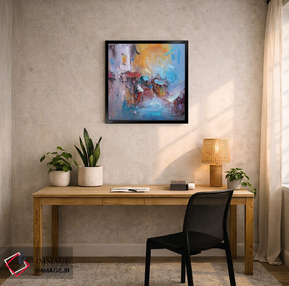 تابلو انتزاعی عشق روستایی اثر استانیسلاو لازاروف - D5B