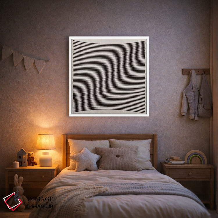 تابلو مینیمال هنر مدرن - خطوط موج دار اثر فایو بای فایو کالکتیو - D1W