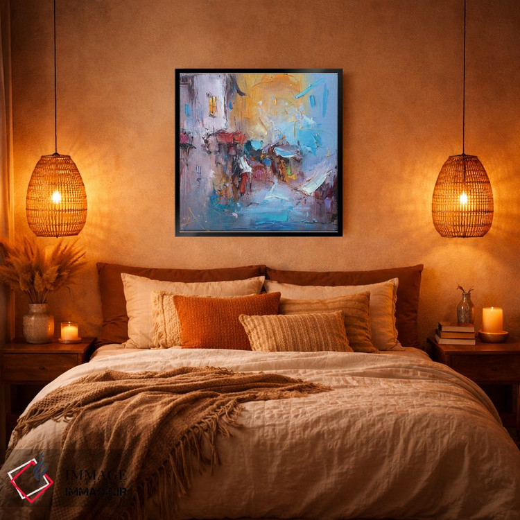 تابلو انتزاعی عشق روستایی اثر استانیسلاو لازاروف - D6B