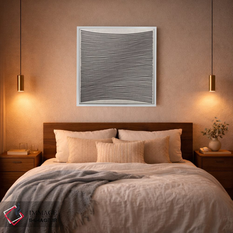 تابلو مینیمال هنر مدرن - خطوط موج دار اثر فایو بای فایو کالکتیو - D3W