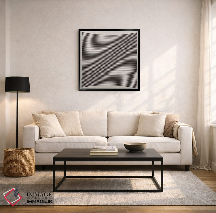 تابلو مینیمال هنر مدرن - خطوط موج دار اثر فایو بای فایو کالکتیو - D4B