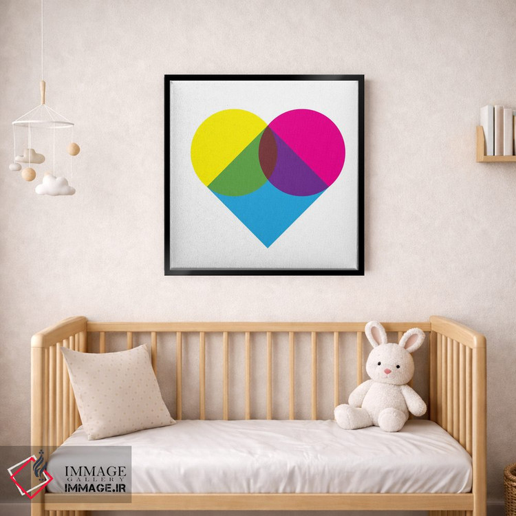تابلو مینیمال هنر مدرن - نمودار قلب فلورسنت اثر فایو بای فایو کالکتیو - D2B