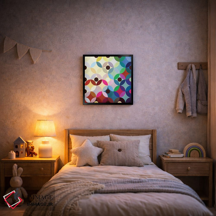 تابلو انتزاعی هنر مدرن میانه قرن - حرکت دایره ای اثر فایو بای فایو کالکتیو - D6B