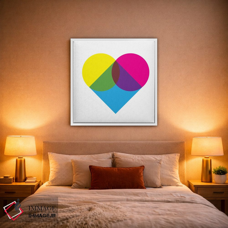 تابلو مینیمال هنر مدرن - نمودار قلب فلورسنت اثر فایو بای فایو کالکتیو - D1W