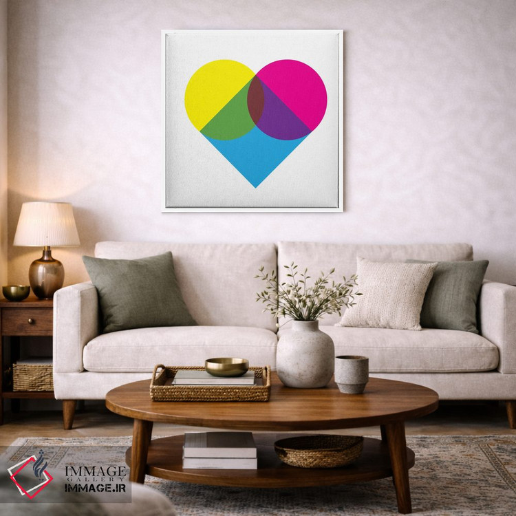 تابلو مینیمال هنر مدرن - نمودار قلب فلورسنت اثر فایو بای فایو کالکتیو - D3W
