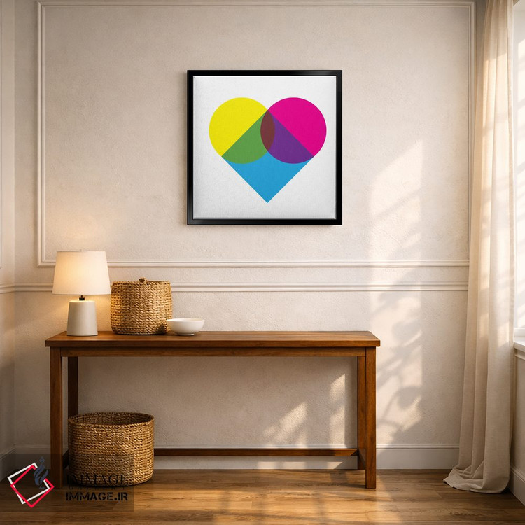 تابلو مینیمال هنر مدرن - نمودار قلب فلورسنت اثر فایو بای فایو کالکتیو - D5B