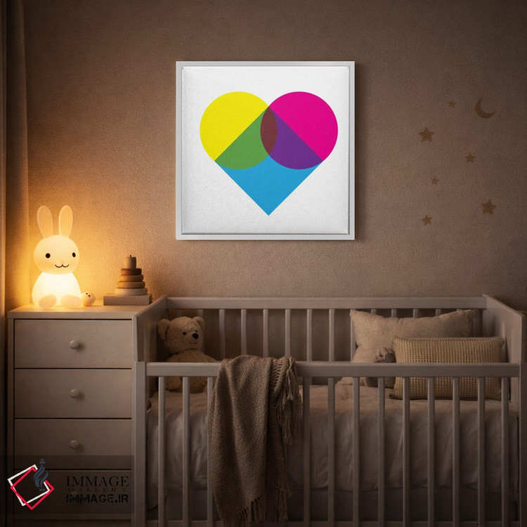 تابلو مینیمال هنر مدرن - نمودار قلب فلورسنت اثر فایو بای فایو کالکتیو - D4W