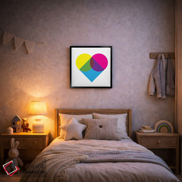 تابلو مینیمال هنر مدرن - نمودار قلب فلورسنت اثر فایو بای فایو کالکتیو - D6B