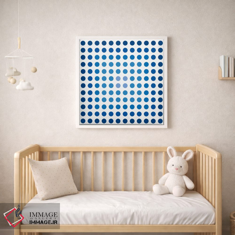 تابلو مینیمال هنر مدرن - نقطه های سرمه ای کمرنگ اثر فایو بای فایو کالکتیو - D1W