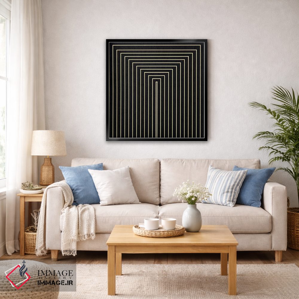 تابلو انتزاعی هنر مدرن - پلازای کلینتون از مجموعه مشکی اثر فایو بای فایو کالکتیو - D6B