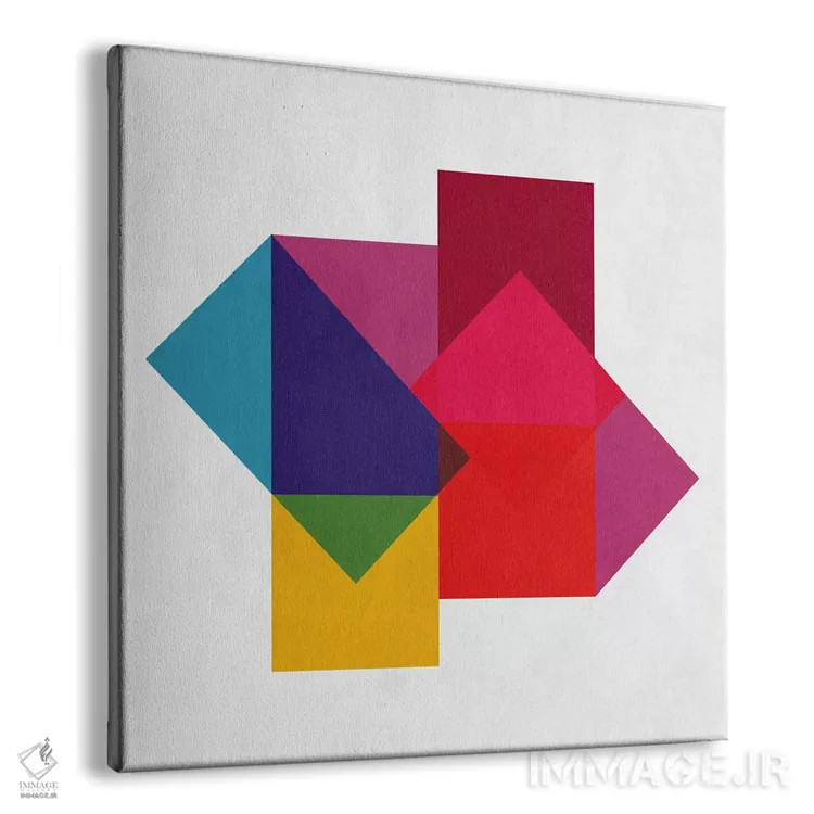 تابلو مینیمال هنر مدرن - مطالعه رنگ ها اثر فایو بای فایو کالکتیو - نمای پرسپکتیو محصول