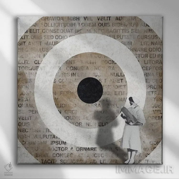 تابلو انتزاعی هنر مدرن - پرستاری از بمب اثر فایو بای فایو کالکتیو - نمای روبهرو روی دیوار