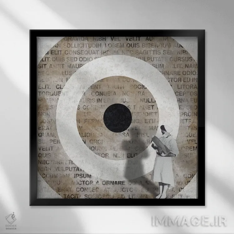 تابلو انتزاعی هنر مدرن - پرستاری از بمب اثر فایو بای فایو کالکتیو - نمای قابدار مشکی