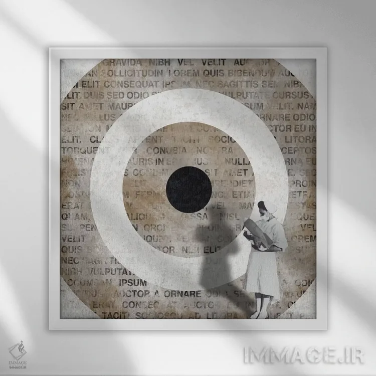 تابلو انتزاعی هنر مدرن - پرستاری از بمب اثر فایو بای فایو کالکتیو - نمای قابدار سفید