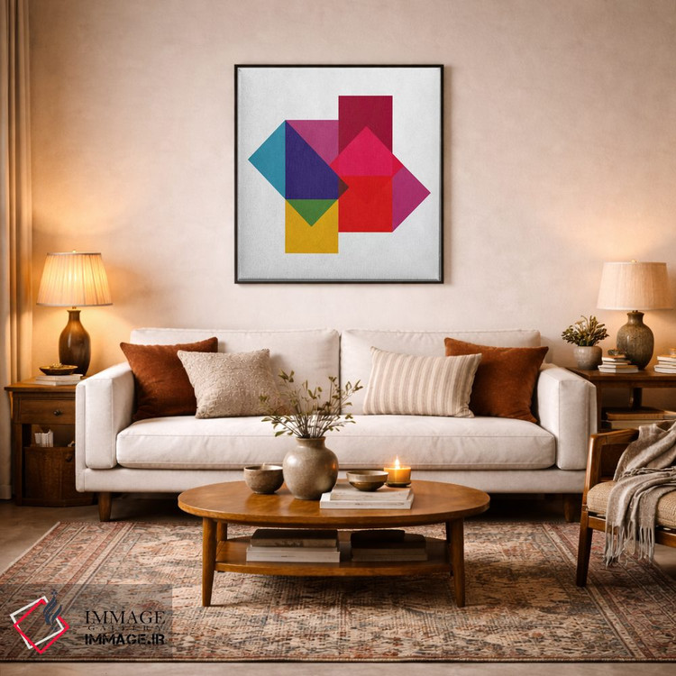 تابلو مینیمال هنر مدرن - مطالعه رنگ ها اثر فایو بای فایو کالکتیو - D3B