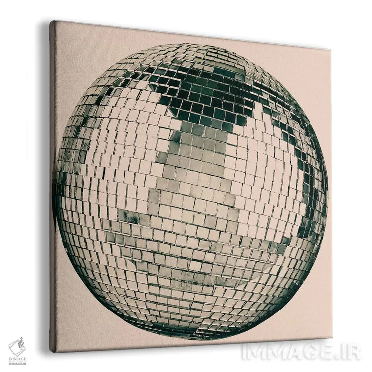 تابلو دکوراتیو هنر مدرن - گوی دیسکو اثر فایو بای فایو کالکتیو - نمای پرسپکتیو محصول