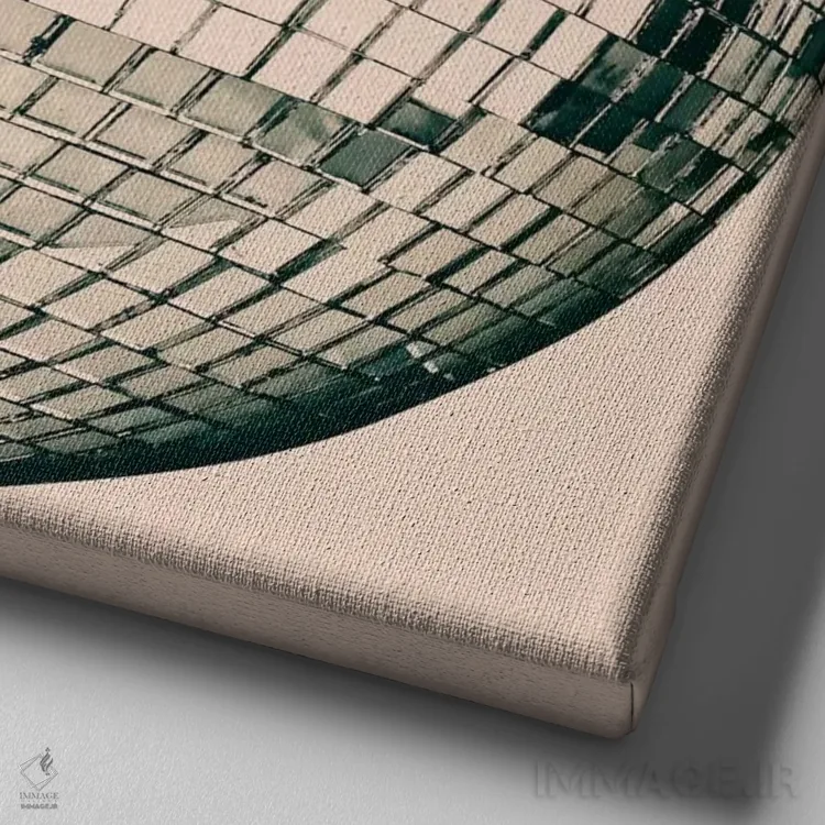 تابلو دکوراتیو هنر مدرن - گوی دیسکو اثر فایو بای فایو کالکتیو - نمای نزدیک بافت بوم