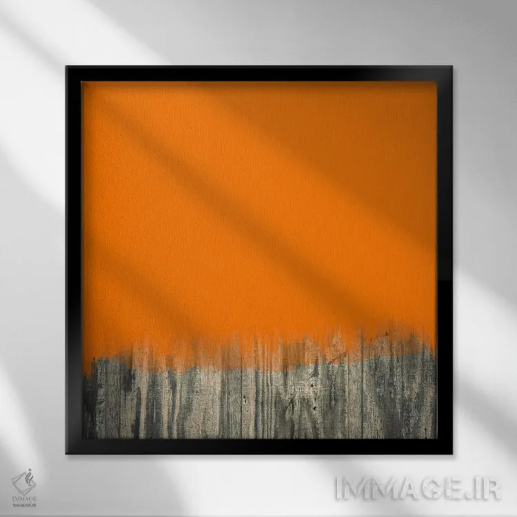 تابلو مینیمال هنر مدرن - آن سوی حصار چوبی اثر فایو بای فایو کالکتیو - نمای قابدار مشکی