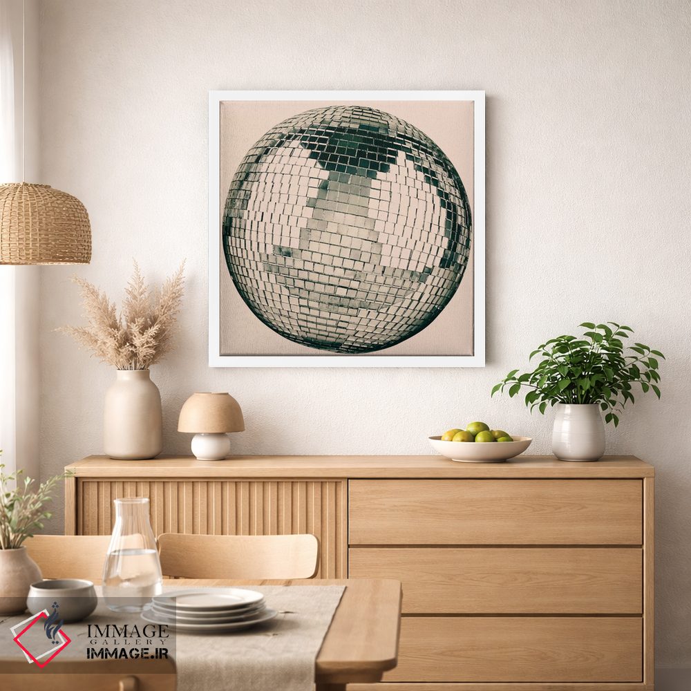تابلو دکوراتیو هنر مدرن - گوی دیسکو اثر فایو بای فایو کالکتیو - D1W