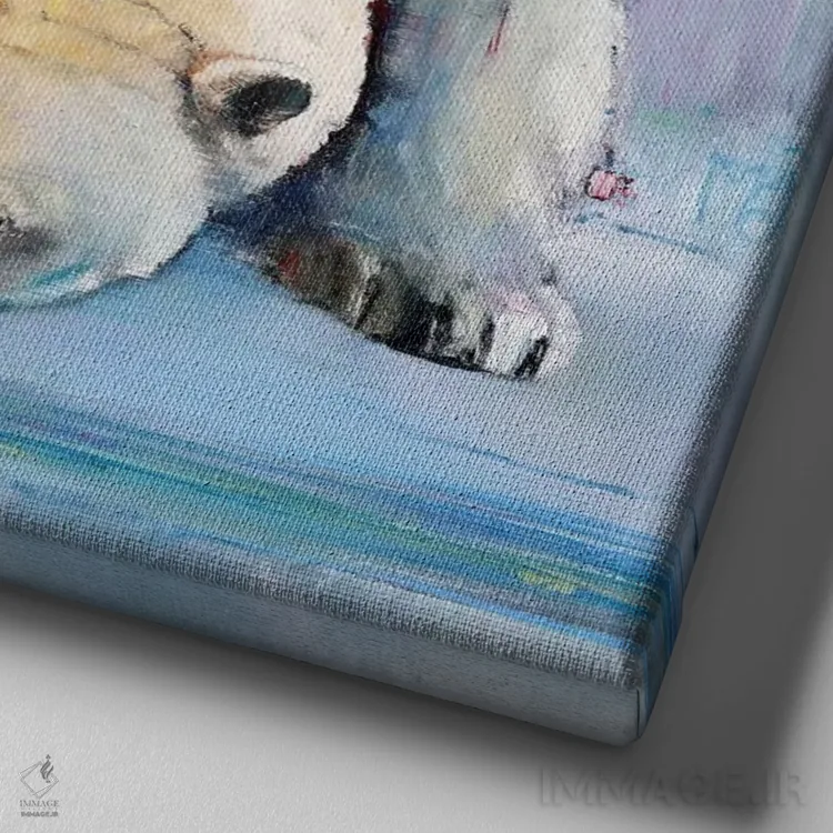 تابلو کلاسیک برف، ۲۰۱۶ اثر مارک ادلینگتون - نمای نزدیک بافت بوم