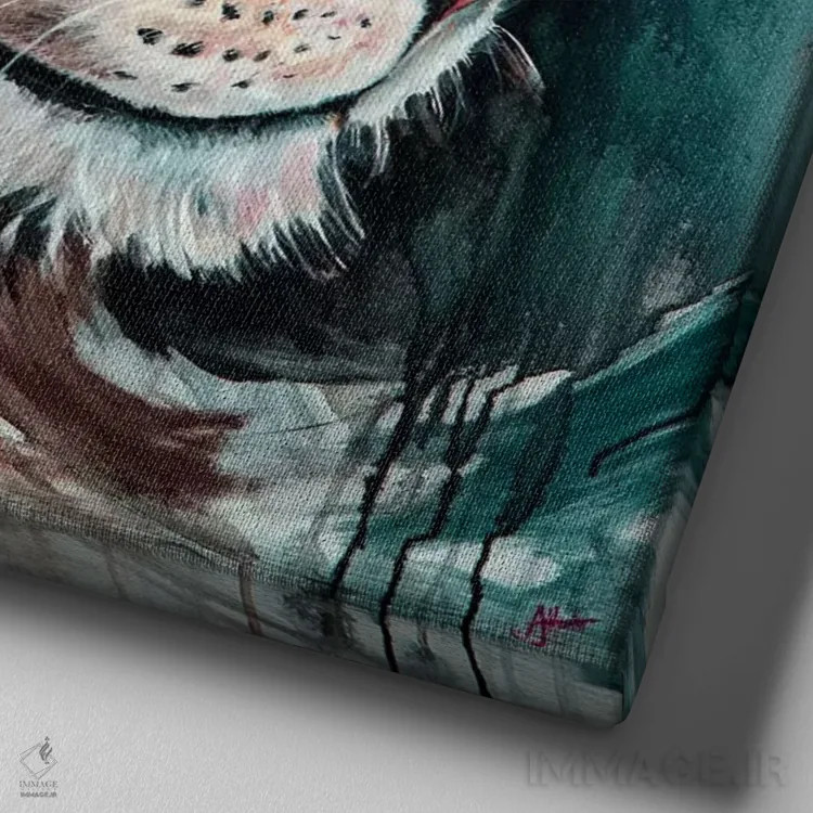 تابلو دکوراتیو تاج بر سر، بار سنگین بر دل اثر مارک آلانته - نمای نزدیک بافت بوم