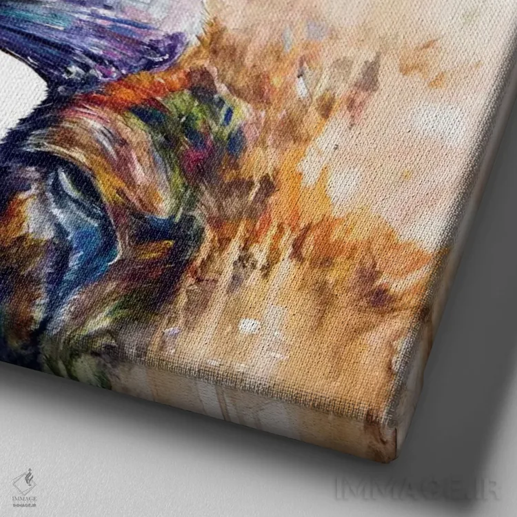 تابلو دکوراتیو ولکان اثر مارک آلانته - نمای نزدیک بافت بوم