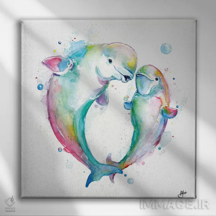 تابلو دکوراتیو بلوگاهای حبابی اثر مارک آلانته - نمای روبهرو روی دیوار