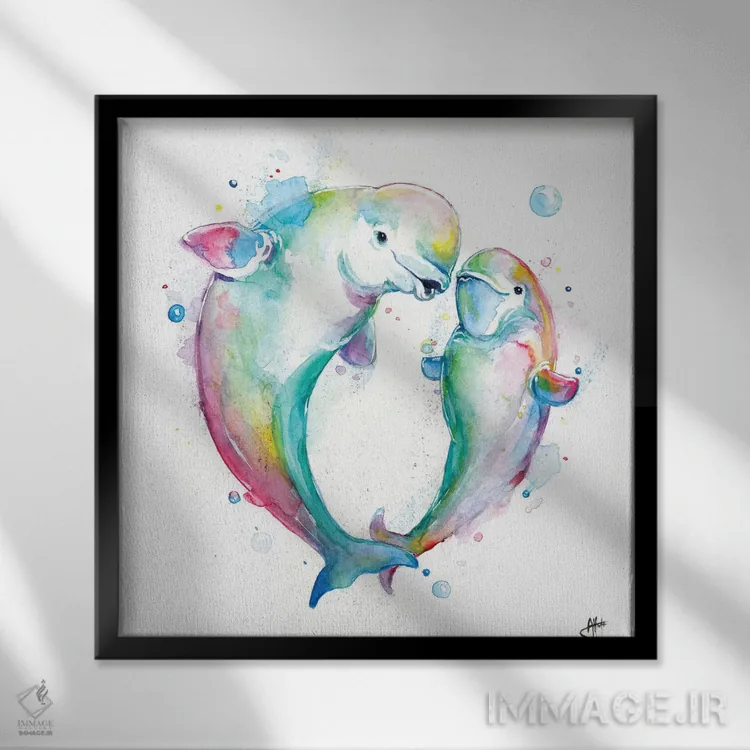 تابلو دکوراتیو بلوگاهای حبابی اثر مارک آلانته - نمای قابدار مشکی