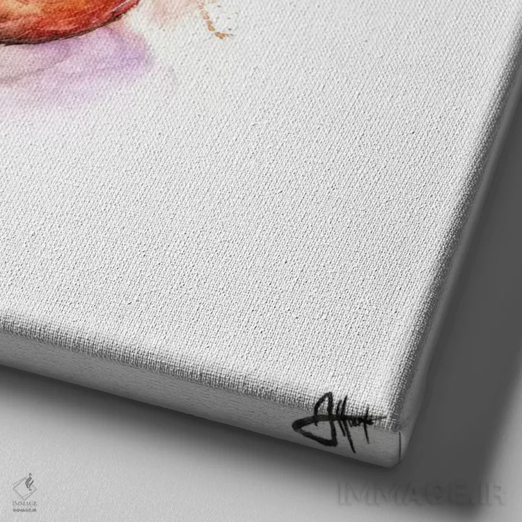 تابلو دکوراتیو روباه های فوکو اثر مارک آلانته - نمای نزدیک بافت بوم