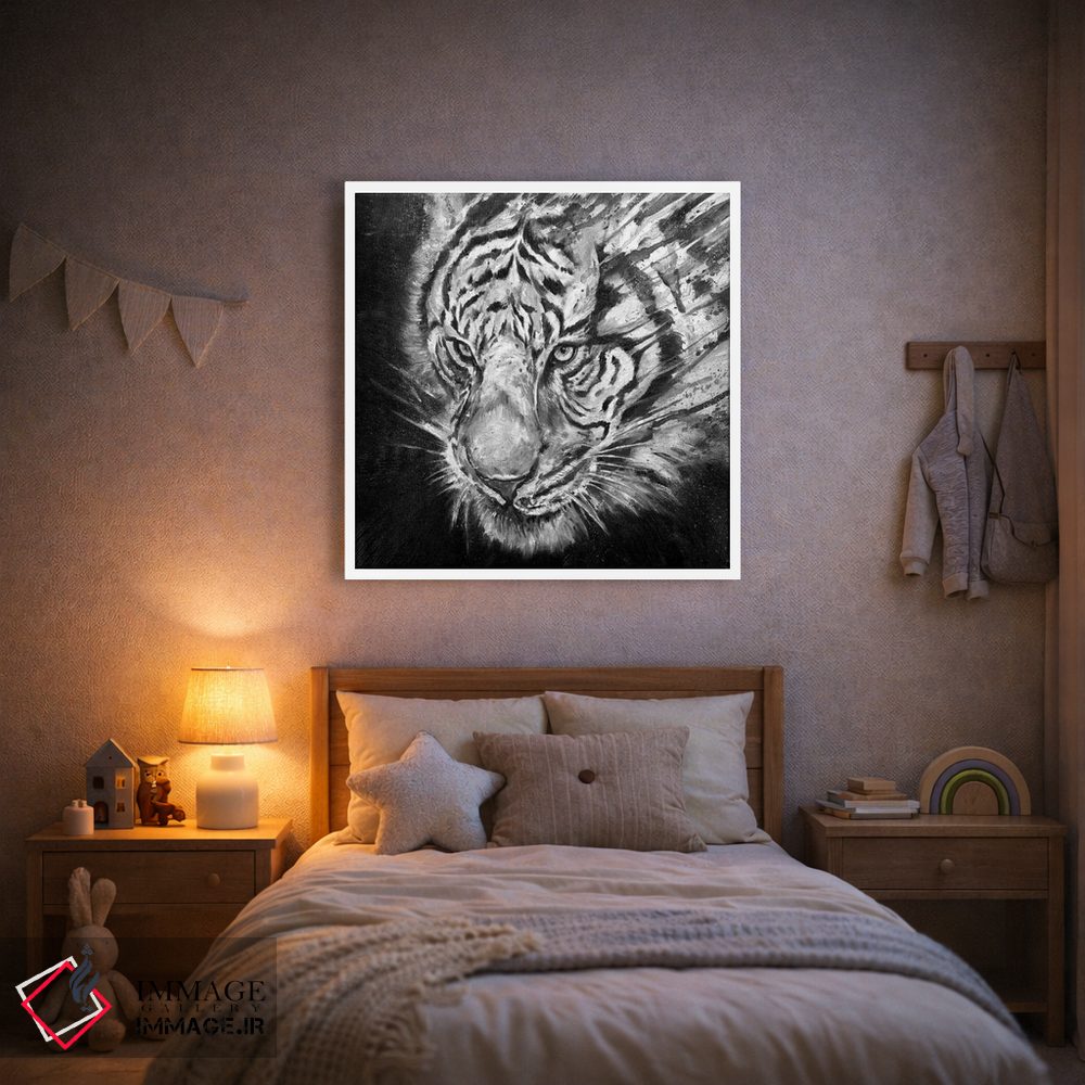 تابلو دکوراتیو شکارچی شب سیاه و سفید اثر مارک آلانته - D1W