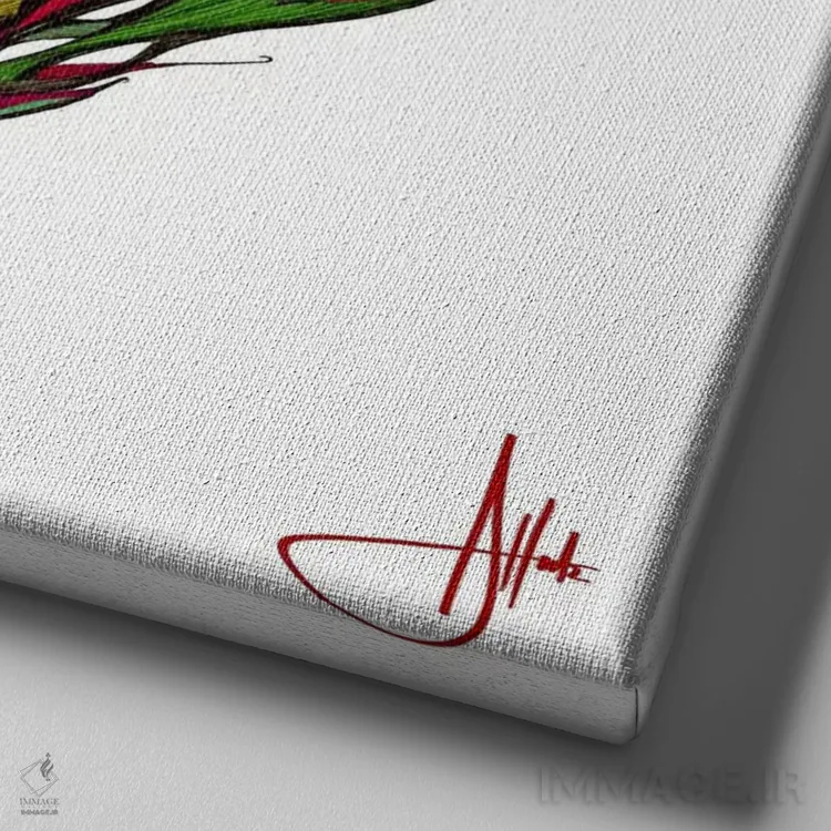 تابلو دکوراتیو فصل ها اثر مارک آلانته - نمای نزدیک بافت بوم