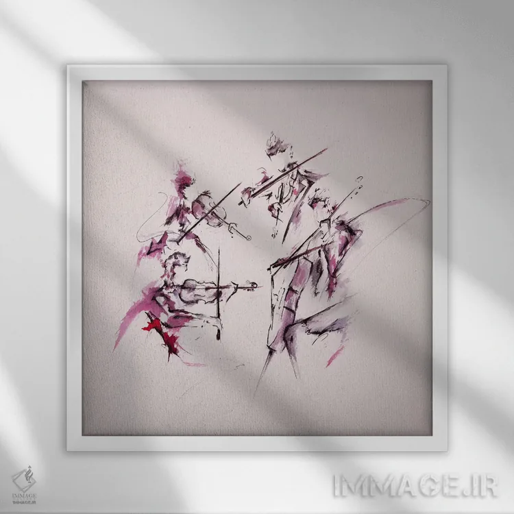 تابلو دکوراتیو کوارتت اثر مارک آلانته - نمای قابدار سفید