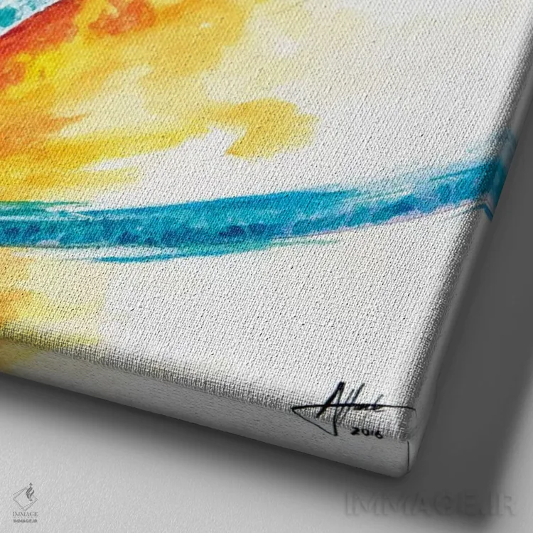 تابلو دکوراتیو اخگر اثر مارک آلانته - نمای نزدیک بافت بوم