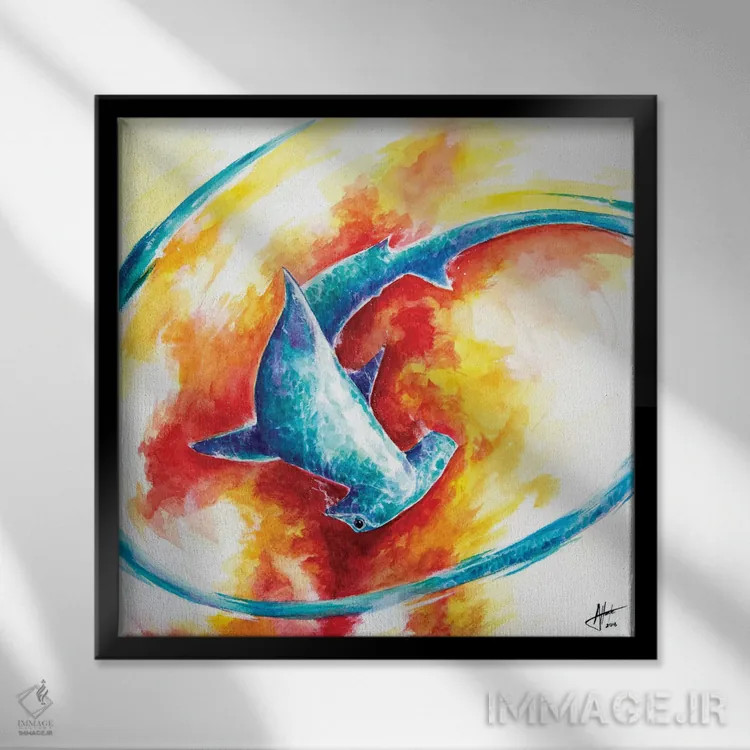 تابلو دکوراتیو اخگر اثر مارک آلانته - نمای قابدار مشکی