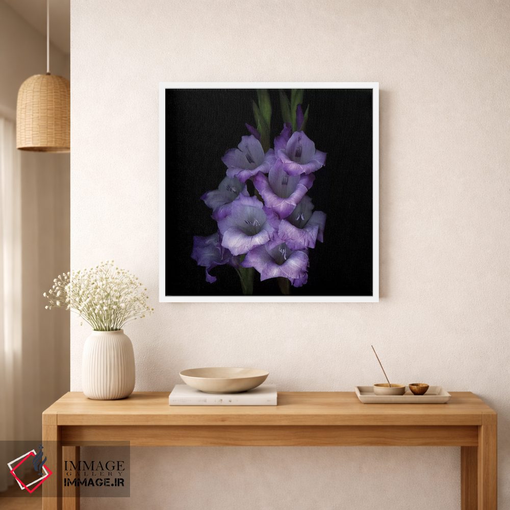 تابلو دکوراتیو گلادیول بنفش سوم اثر مگدا ایندیگو - D1W