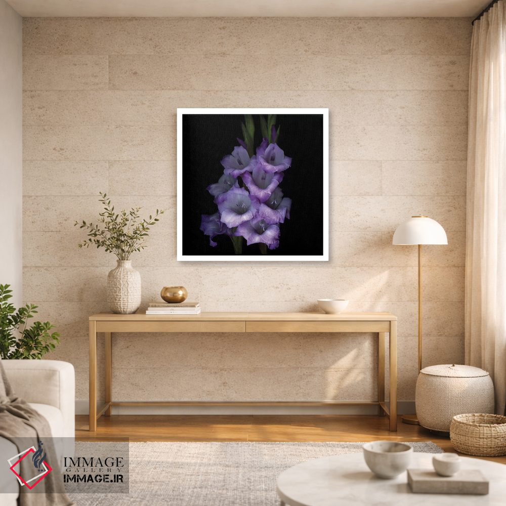 تابلو دکوراتیو گلادیول بنفش سوم اثر مگدا ایندیگو - D3W
