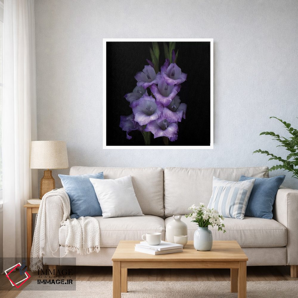 تابلو دکوراتیو گلادیول بنفش سوم اثر مگدا ایندیگو - D4W