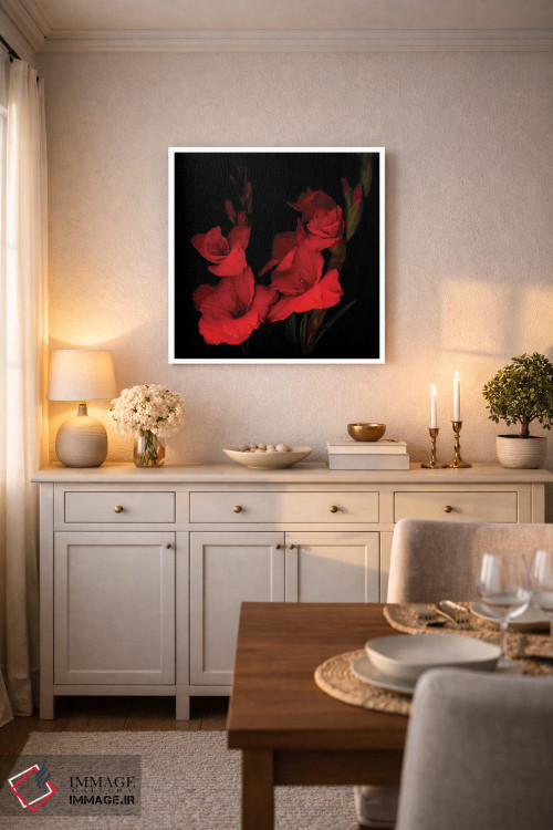 تابلو دکوراتیو گلادیول قرمز یازدهم اثر مگدا ایندیگو - D5W