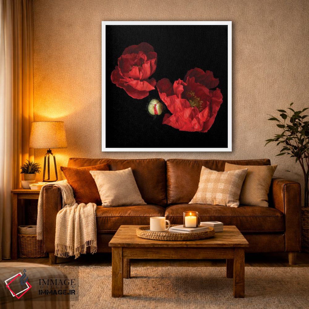 تابلو دکوراتیو شقایق قرمز دوم اثر مگدا ایندیگو - D1W