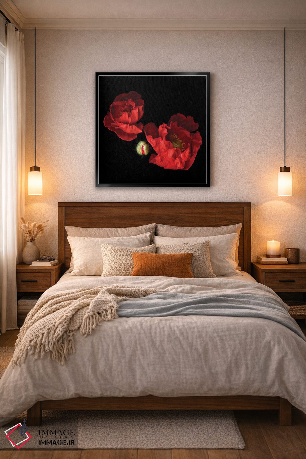 تابلو دکوراتیو شقایق قرمز دوم اثر مگدا ایندیگو - D6B