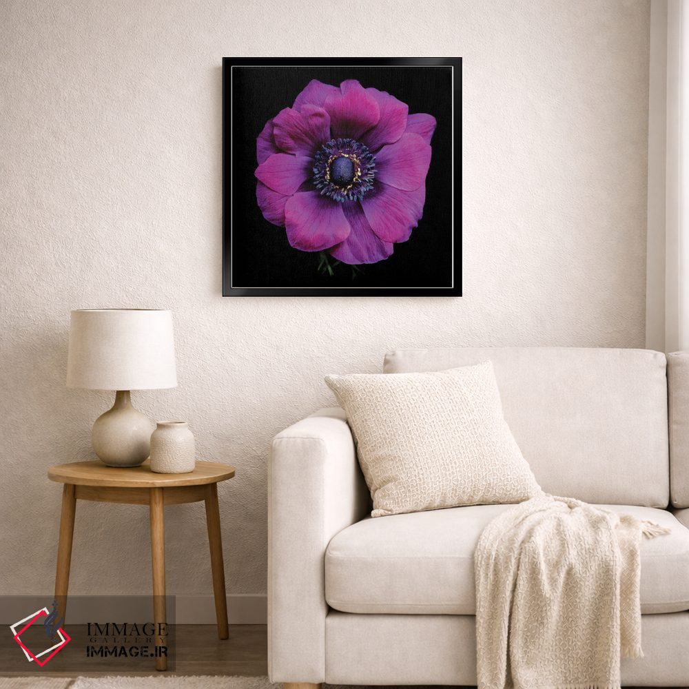 تابلو دکوراتیو قلب شقایق های بنفش پنجم اثر مگدا ایندیگو - D5B