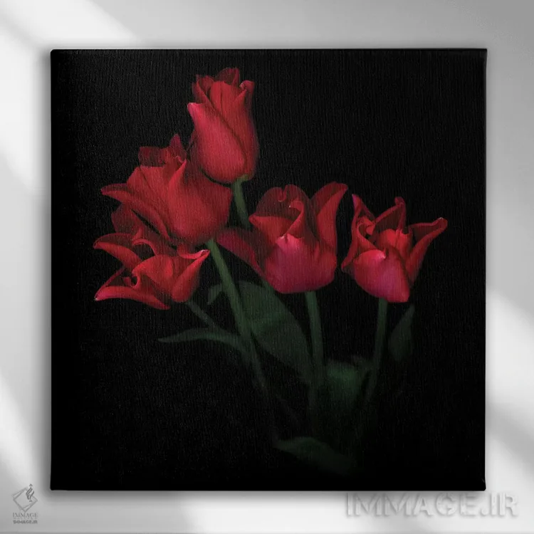 تابلو دکوراتیو لاله تاج قرمز پنجم اثر مگدا ایندیگو - نمای روبهرو روی دیوار