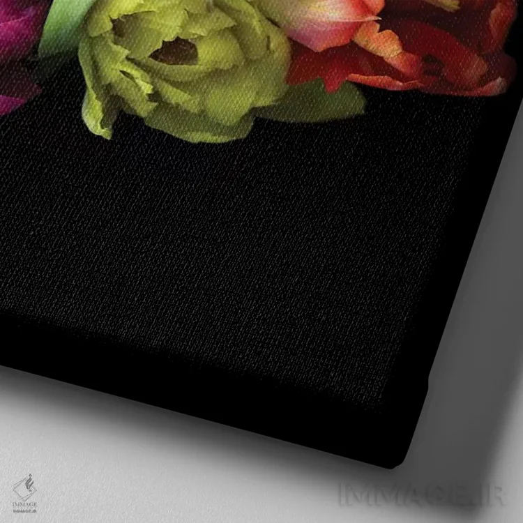 تابلو دکوراتیو ترکیب لاله ها یازدهم اثر مگدا ایندیگو - نمای نزدیک بافت بوم