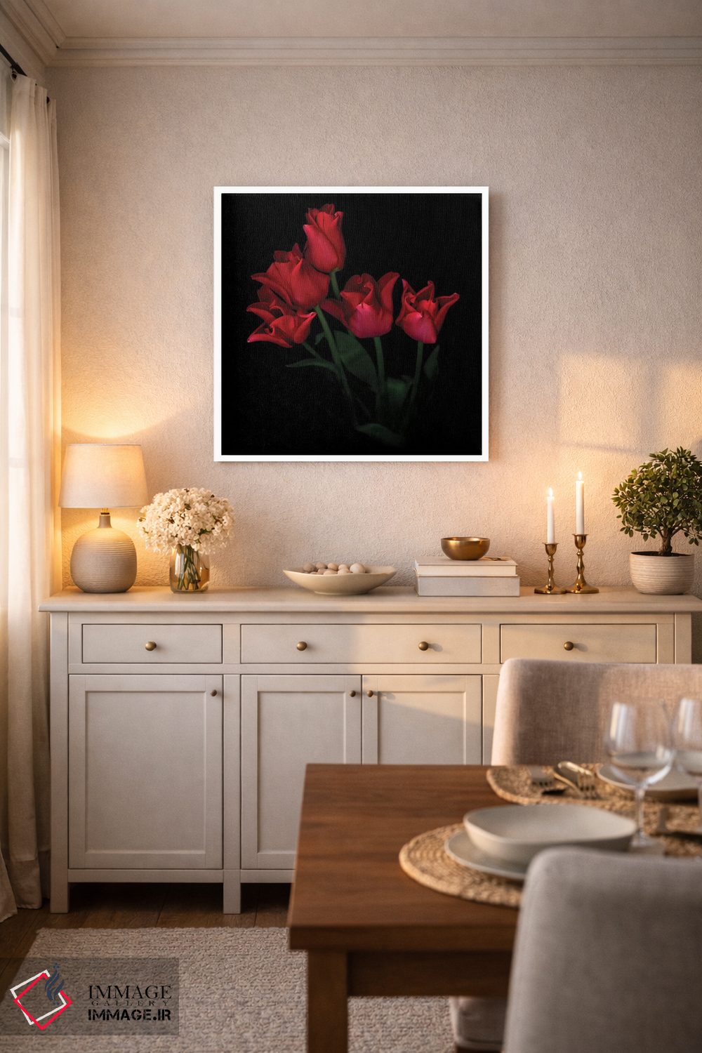 تابلو دکوراتیو لاله تاج قرمز پنجم اثر مگدا ایندیگو - D3W