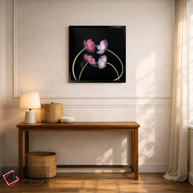 تابلو دکوراتیو لاله های صورتی اول اثر مگدا ایندیگو - D6B