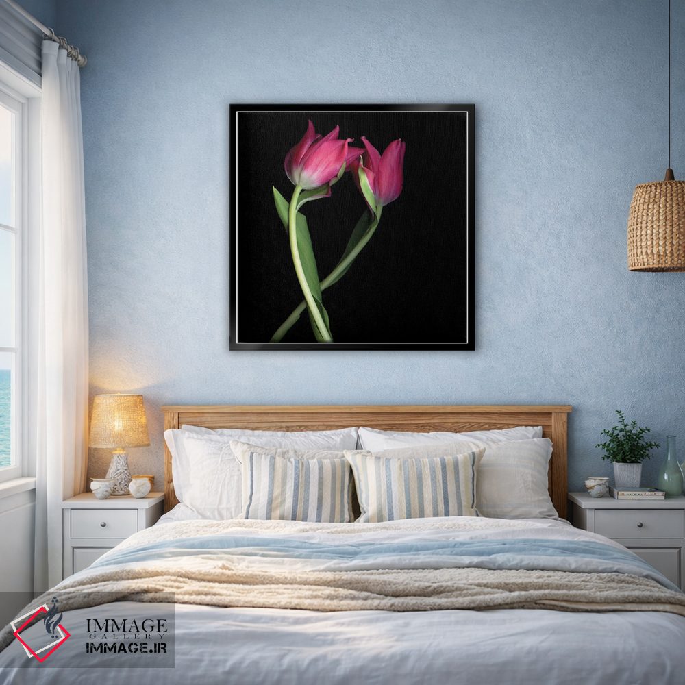 تابلو دکوراتیو لاله های صورتی یک اثر مگدا ایندیگو - D4B