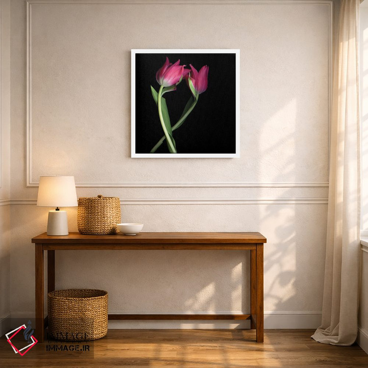 تابلو دکوراتیو لاله های صورتی یک اثر مگدا ایندیگو - D6W